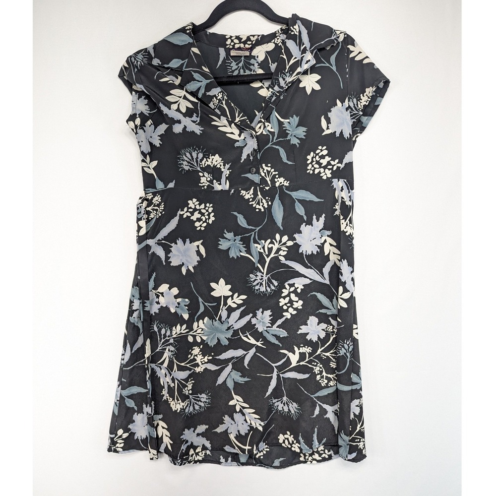 Genevieve Floral Print Button Front Collared Dress Women‎ Medium